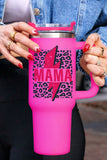 Rose Mama Lightning Leopard Print Straw Stainless Steel Insulate Cup 40oz
