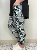 Turquoise Cow Leggings w/ Pockets