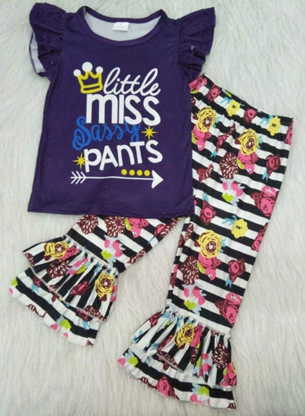 Pre Order -  Little Miss Sassy Pants Bell Bottom Outfit