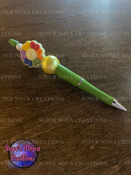 #31 Rainbow Flower Beaded Pen