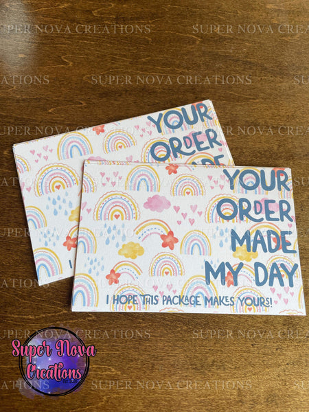 #10 Your Order Made My Day (Rainbows) Thank You Cards