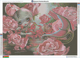 Mermaid with Pink Roses by Jasmine Becket-Griffith - Diamond Painting Bling Art