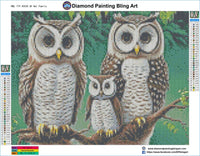 Owl Family - Diamond Painting Bling Art