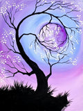 Purple Moon Tree - Diamond Painting Bling Art