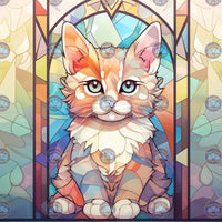 Stain Glass Cat - Diamond Painting Bling Art