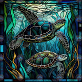 Turtles Stain Glass - Diamond Painting Bling Art