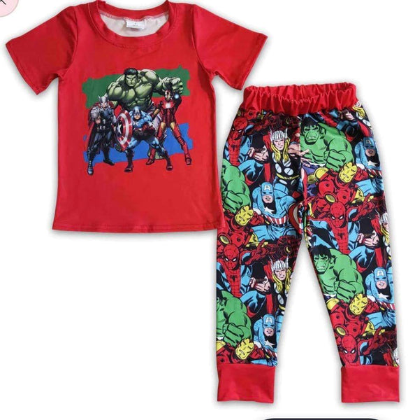 Pre Order - Red Action Figures Boys Outfit