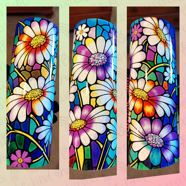Daisy Stained Glass Tumbler