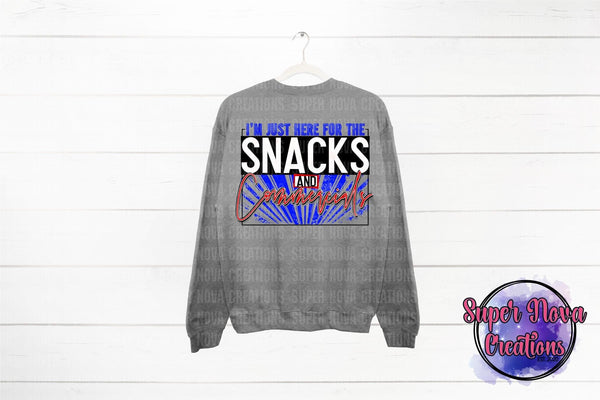 Here for the snacks grey Sweatshirt