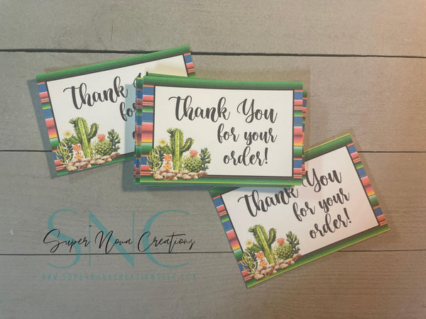 Thank You for your order Cards - Cactus