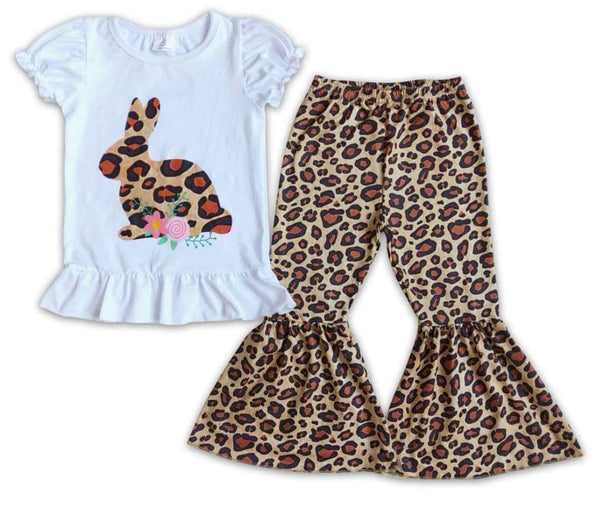 Pre Order - Leopard Rabbit Easter Bell Bottom Outfit