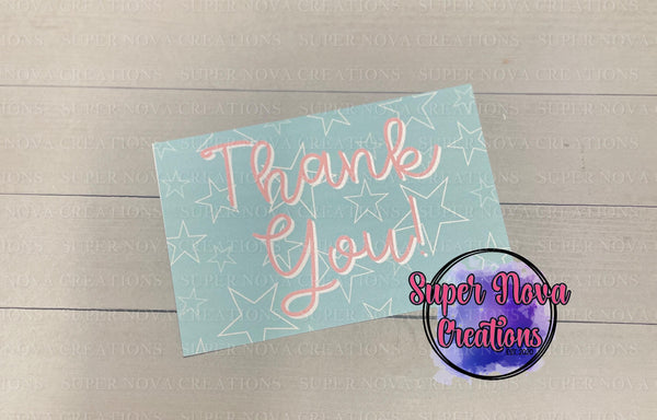 Thank You Blue Stars 4x6 Thank You Cards