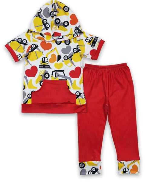 Pre Order - Red Yellow Construction Outfit