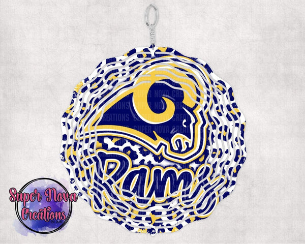 Blue/Yellow Rams Wind Spinners
