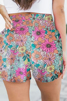 Floral Elastic Waist Shorts