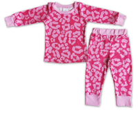 Pre Order - pink leopard print valentine's day pajamas