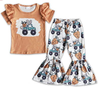 Pre Order - Bunny Truck Easter Bell Bottom Outfit