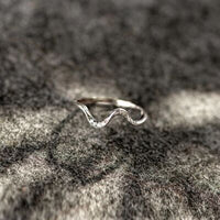 925 Sterling Silver Inlaid Zircon Wave Shape Ring