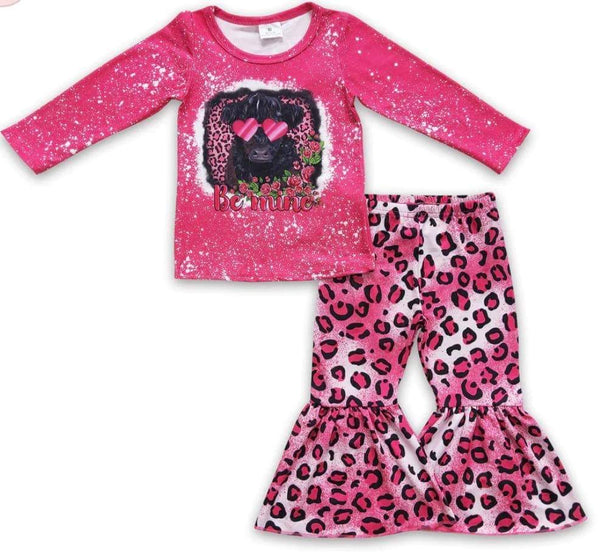 Pre Order - Pink Cow Be Mine Bell Bottom Outfit