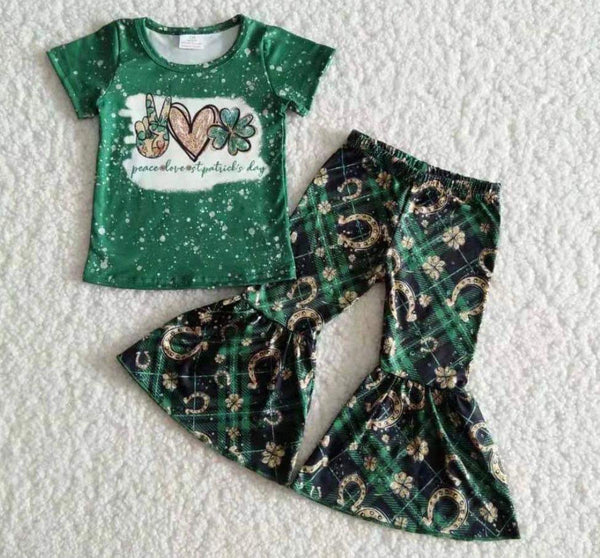 Pre Order -  Peace Love St Patrick’s Day Girls Outfit