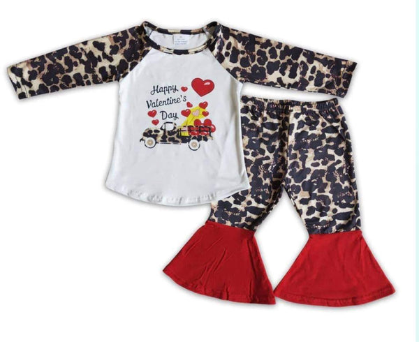 Pre Order - Happy Valentine Day Truck Bell Bottom Outfit