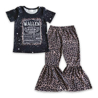 Pre Order - Black Bleached Shirt Leopard Pants Singer MW Outfit