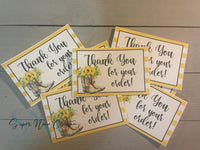 Thank You for your order Cards - Sunflower