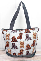 NGIL PUPPY LOVE WITH GRAY TRIM TOTE BAG