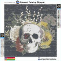 Spooky Floral Skull - Diamond Painting Bling Art